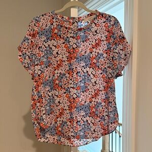 LOFT Floral Blouse - Red, Blue, White